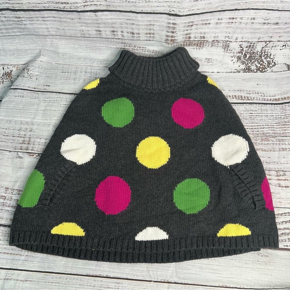 Gymboree Girls XS Polka Dot Turtleneck Poncho Sweater Cotton 2010 Merry & Bright - Picture 2 of 9